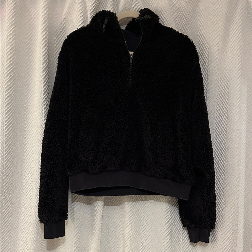 Lululemon Black Tumbled Fleece Half -Zip Hoodie